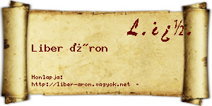 Liber Áron névjegykártya